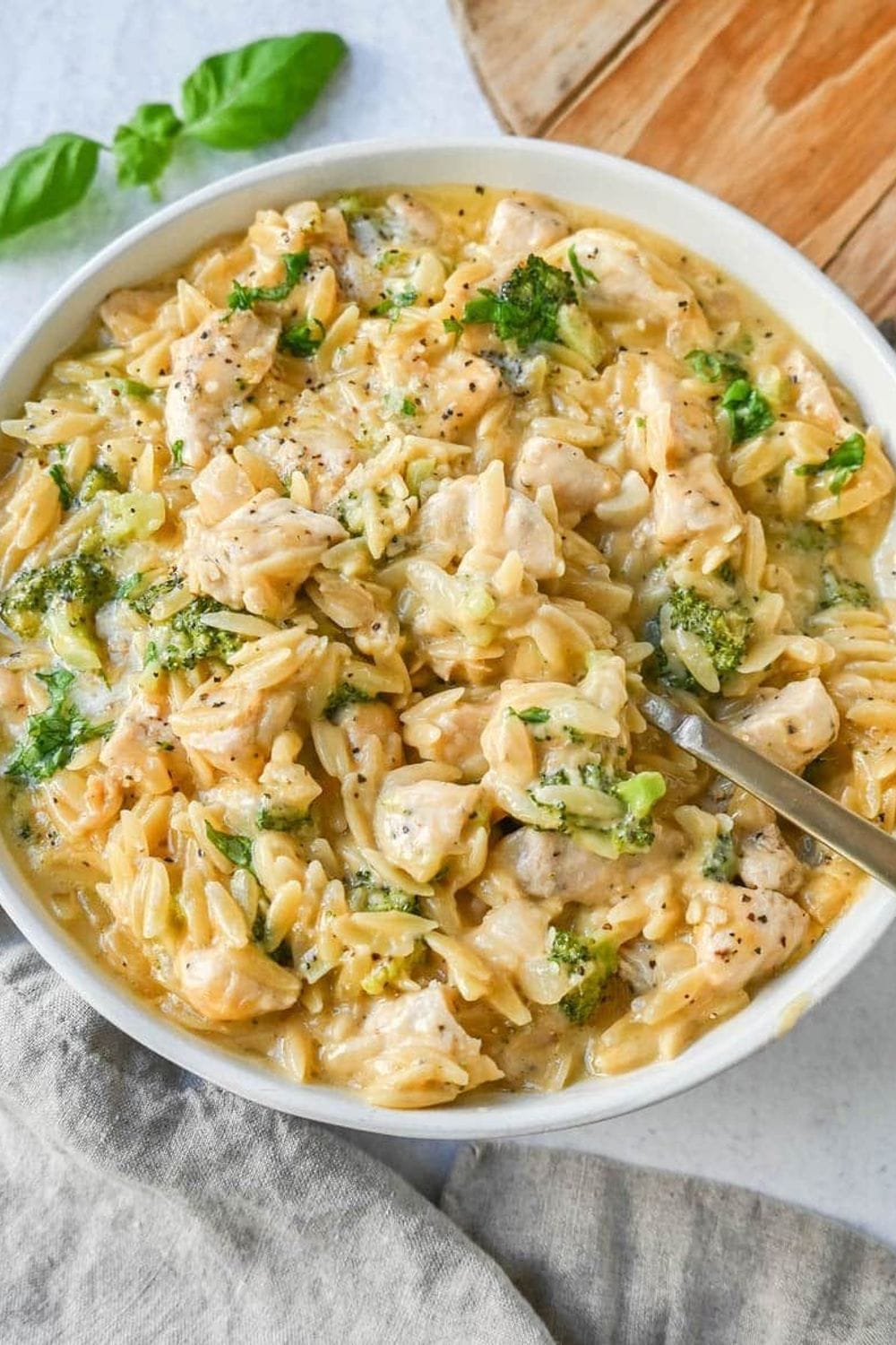 Cheesy Chicken Broccoli Orzo